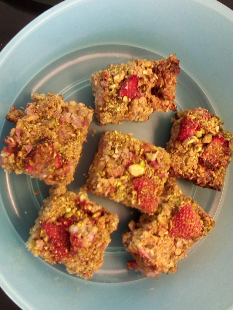 Havermout aardbei koek na