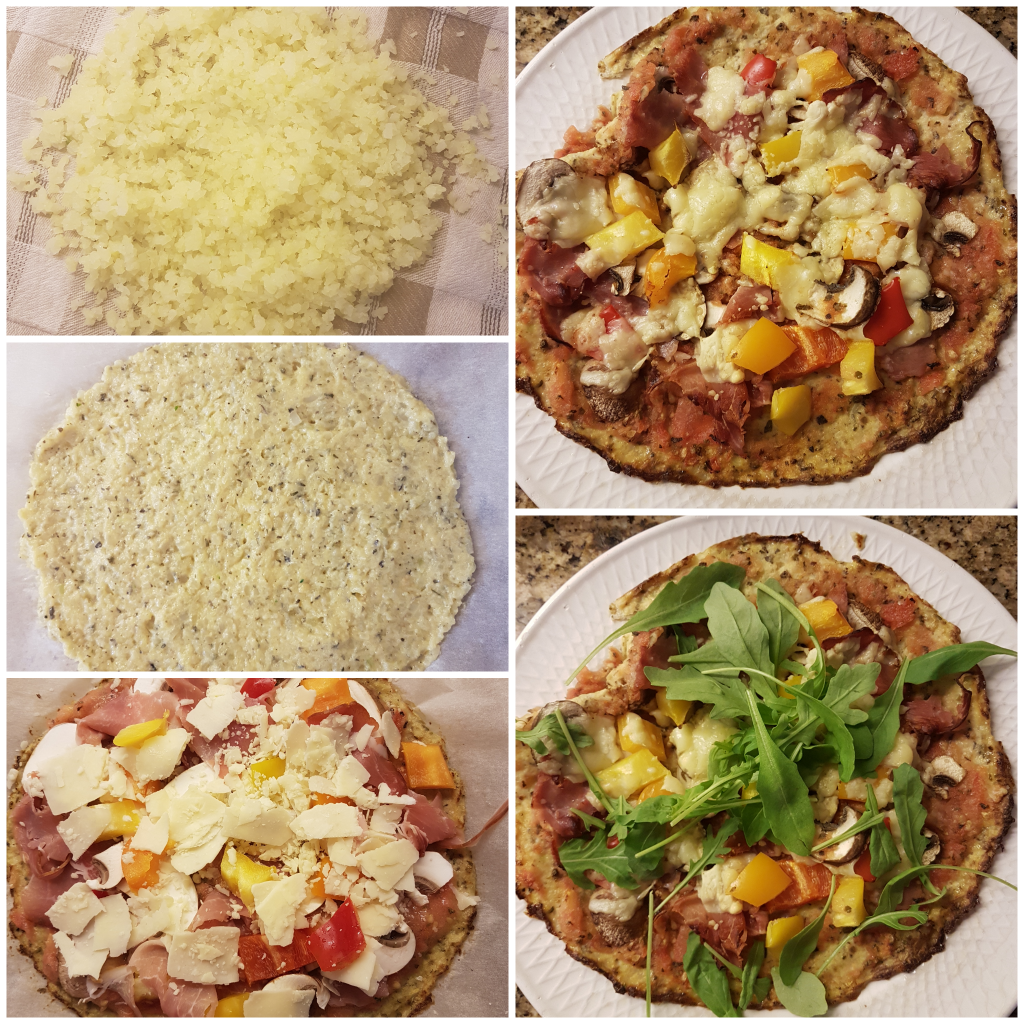 Koolhydraatarme Pizza met bloemkool bodem